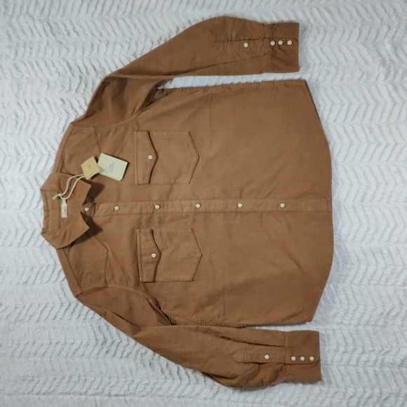 420. Faherty Stretch Cord Western Shirt | Color: Cord Brown - Picture 11 of 11